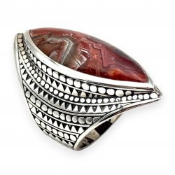 Bague Argent 925 avec Agate Laguna