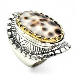 Bague Argent 925 et laiton avec pierres semi-précieuses
