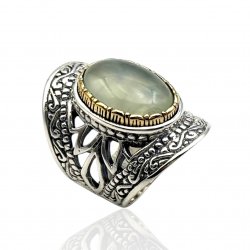 Bague Argent 925 et laiton avec pierres semi-précieuses