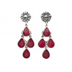 Boucles d'oreilles Argent 925 et Gorgogne