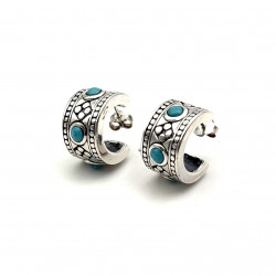 Boucles d'oreilles argent 925 et turquoises