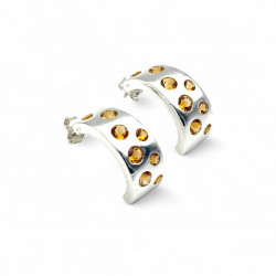 Boucles d'oreilles argent et citrines