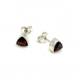 Boucles d'oreilles argent et grenat