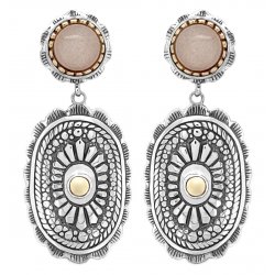Boucles d'oreilles Argent et Laiton avec pierre