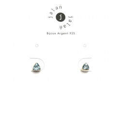 Boucles d'oreilles argent et topaze bleue