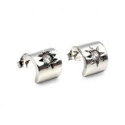 Boucles d'oreilles argent et zirconium