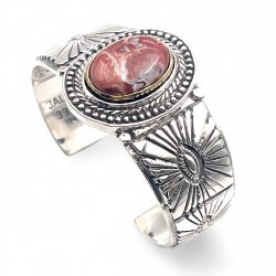Bracelet Argent et Laiton avec Agate Laguna