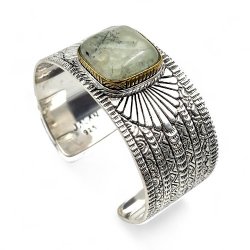 Bracelet Argent et Laiton avec pierre semi-précieuse