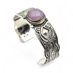 Bracelet Argent et Laiton avec pierre semi-précieuse