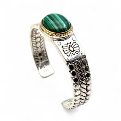 Bracelet Argent et Laiton avec pierre semi-précieuse