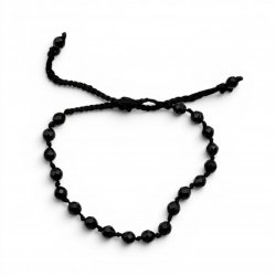 Bracelet de perles d'onyx facettées