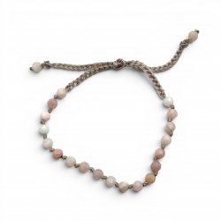 Bracelet de perles d'opale rose facettées