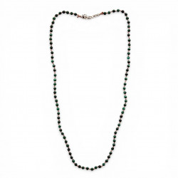 Collier Argent 925 et perles de malachite 45cm