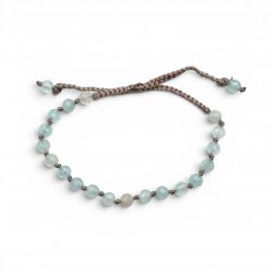 Faceted aqua marina beads bracelet