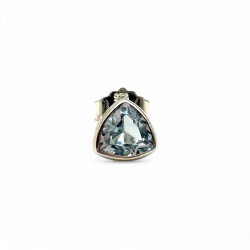 Mono-boucle argent et topaze bleue
