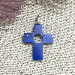 Pendentif Croix Argent et Lapis Lazuli