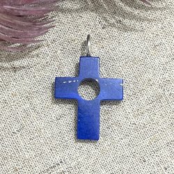 Pendentif Croix Argent et Lapis Lazuli
