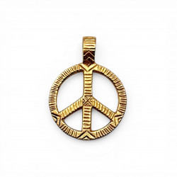 Pendentif Peace & Love Plaqué Or 18k
