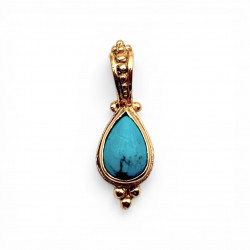 Pendentif Plaqué or 18k et pierre semi-précieuse