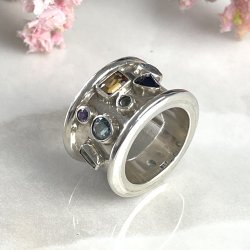 Silver and Semi-Precious stones Ring - ARCHIVES COLLECTION