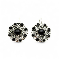 Silver earrings and Onyx