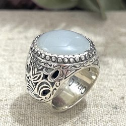 Silver & semi-precious stone ring