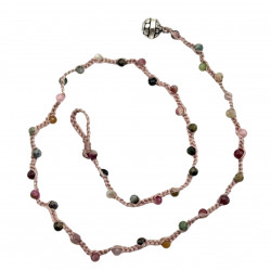 Sterling silver and faceted tourmaline beads necklace 45cm