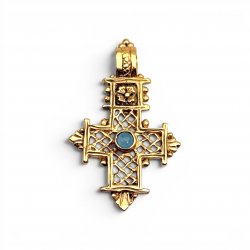 18k Gold-plated and semi-precious stone Pendant
