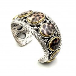 Bracelet Argent 925, Laiton et Coquillage Porcelaine