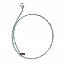 Collier Argent 925 et perles d'aigue marine facettées 45cm