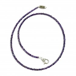 Collier Argent 925 et perles d'améthyste facettées 45cm