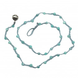Collier Argent 925 et perles d'amazonite facettées 45cm