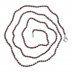 Collier Argent 925 et perles de grenats 85cm