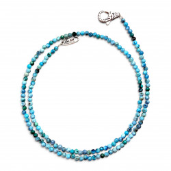 Sterling silver and faceted turquoise beads necklace 40cm