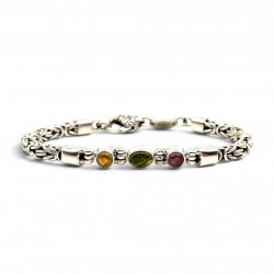 Sterling silver and tourmalines bracelet