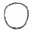 5-row twisted silver necklace
