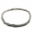 5-row twisted silver necklace