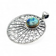 925 Silver pendant, laiton & Azurite from Peru