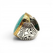 Bague Argent 925 et Laiton avec amazonite