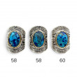 Bague Argent 925 et laiton avec Azurite du Pérou
