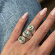 Bague Argent 925 et laiton avec coquillage vert