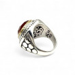 Bague Argent 925 et laiton avec cornaline facettée