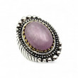 Bague Argent 925 et laiton avec kunzite