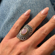 Bague Argent 925 et laiton avec Kunzite
