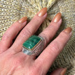 Bague Argent 925 et laiton avec malachite
