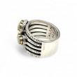 Bague Argent 925 et laiton avec nacre blanche
