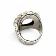 Bague Argent 925 et laiton avec nacre blanche