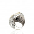 Bague Argent 925 et laiton avec nacre blanche