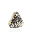Bague Argent 925 et laiton avec nacre blanche