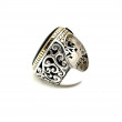 Bague Argent 925 et laiton avec Onyx